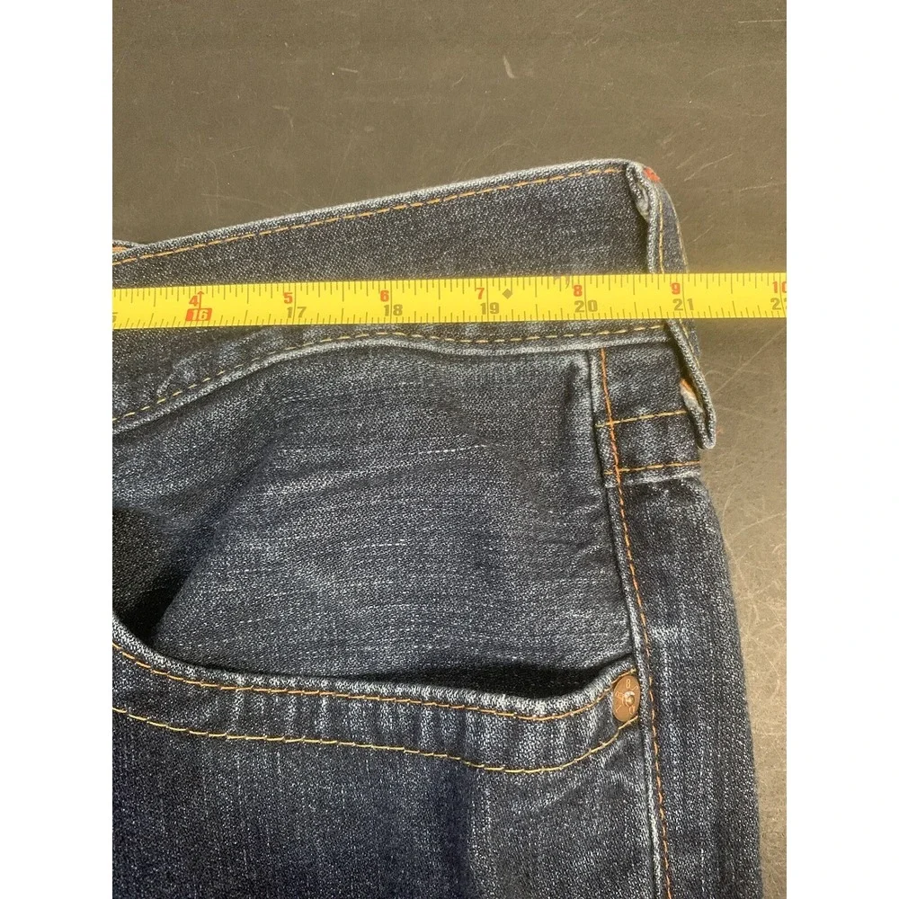 True Religion Ricky Relax Straight Flap Jean Mens 40x31 Dark Wash 100% Cotton